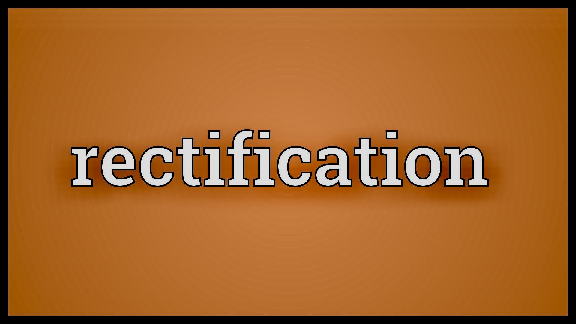 Rectification definition deals