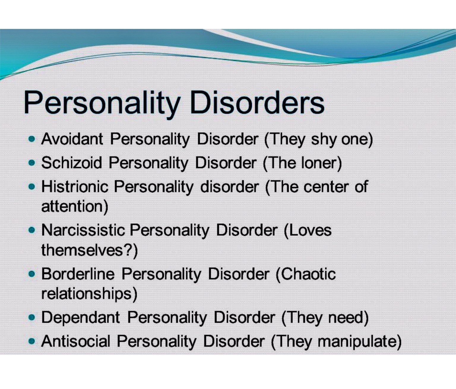 Personality Disorders